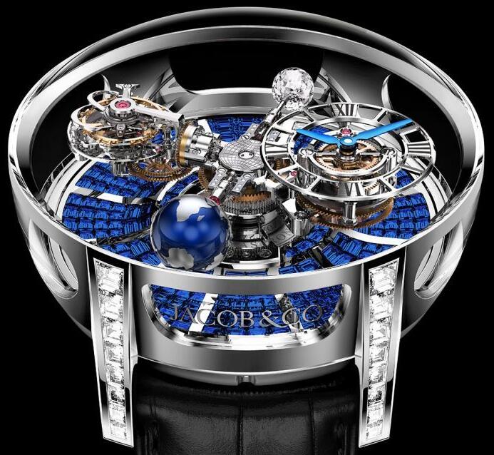 Jacob & Co ASTRONOMIA TOURBILLON BAGUETTE BLUE SAPPHIRES AT800.30.BD.BB.A Replica watch